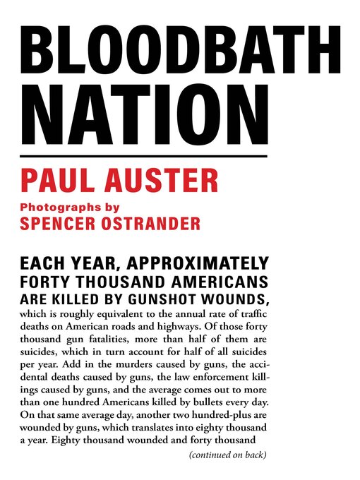Title details for Bloodbath Nation by Paul Auster - Available